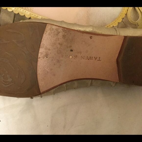 TARYN ROSE BAMBI BALLET FLATS BEIGE LEATHER YELLOW - Picture 6 of 8